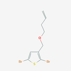 molecular formula C9H10Br2OS B14227465 2,5-Dibromo-3-{[(but-3-en-1-yl)oxy]methyl}thiophene CAS No. 823808-10-2