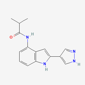 molecular formula C15H16N4O B14227491 2-Methyl-n-[2-(1h-pyrazol-4-yl)-1h-indol-4-yl]propanamide CAS No. 827318-26-3