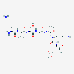 molecular formula C34H63N9O11 B14227507 L-Glutamic acid, L-lysyl-L-valyl-L-seryl-L-alanyl-L-leucyl-L-lysyl- CAS No. 502632-73-7