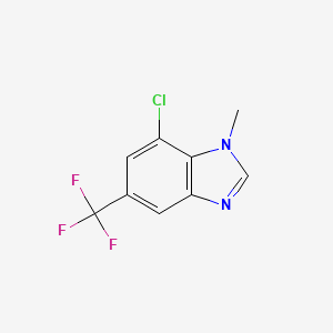 molecular formula C9H6ClF3N2 B1422751 7-Chloro-1-methyl-5-(trifluoromethyl)benzimidazole CAS No. 1820707-60-5