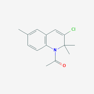 molecular formula C14H16ClNO B14227510 Quinoline, 1-acetyl-3-chloro-1,2-dihydro-2,2,6-trimethyl- CAS No. 828939-20-4