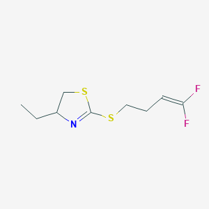 molecular formula C9H13F2NS2 B14227587 2-[(4,4-Difluorobut-3-EN-1-YL)sulfanyl]-4-ethyl-4,5-dihydro-1,3-thiazole CAS No. 824391-28-8