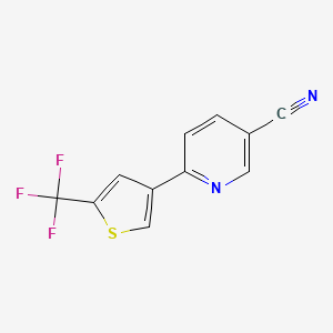 molecular formula C11H5F3N2S B14227642 6-[5-(Trifluoromethyl)thiophen-3-yl]pyridine-3-carbonitrile CAS No. 827322-78-1