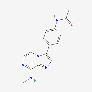 molecular formula C15H15N5O B14227680 N-(4-(8-(Methylamino)imidazo[1,2-a]pyrazin-3-yl)phenyl)acetamide CAS No. 787591-28-0