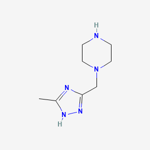 molecular formula C8H15N5 B1422770 1-[(5-methyl-1H-1,2,4-triazol-3-yl)methyl]piperazine CAS No. 1247516-32-0