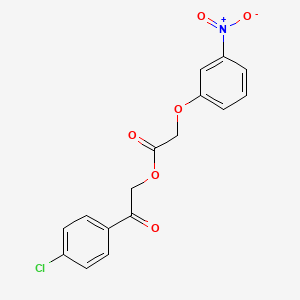 molecular formula C16H12ClNO6 B14227712 2-(4-Chlorophenyl)-2-oxoethyl (3-nitrophenoxy)acetate CAS No. 827611-34-7