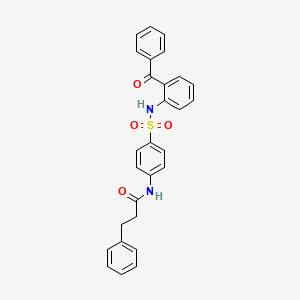 molecular formula C28H24N2O4S B14227720 N-{4-[(2-Benzoylphenyl)sulfamoyl]phenyl}-3-phenylpropanamide CAS No. 827576-83-0