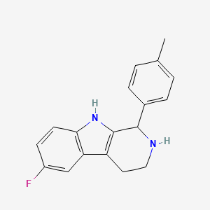 molecular formula C18H17FN2 B14227744 6-fluoro-1-(4-methylphenyl)-2,3,4,9-tetrahydro-1H-beta-carboline CAS No. 529476-82-2