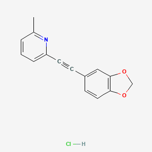 2-[2-(1,3-Benzodioxol-5-yl)ethynyl]-6-methylpyridine;hydrochloride