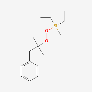 molecular formula C16H28O2Si B14227789 Silane, [(1,1-dimethyl-2-phenylethyl)dioxy]triethyl- CAS No. 830345-47-6