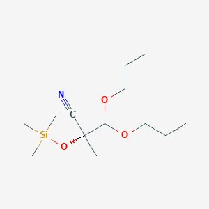 Propanenitrile, 2-methyl-3,3-dipropoxy-2-[(trimethylsilyl)oxy]-, (2R)-