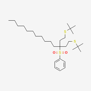 {1-(tert-Butylsulfanyl)-3-[2-(tert-butylsulfanyl)ethyl]tetradecane-3-sulfonyl}benzene