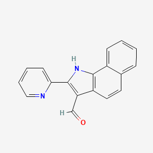 molecular formula C18H12N2O B14227834 2-pyridin-2-yl-1H-benzo[g]indole-3-carbaldehyde CAS No. 590397-80-1