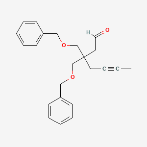 molecular formula C23H26O3 B14227941 5-Heptynal, 3,3-bis[(phenylmethoxy)methyl]- CAS No. 745062-60-6