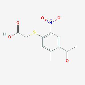 molecular formula C11H11NO5S B14227978 [(4-Acetyl-5-methyl-2-nitrophenyl)sulfanyl]acetic acid CAS No. 823801-81-6