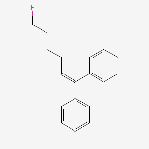 molecular formula C18H19F B14228009 Benzene, 1,1'-(6-fluoro-1-hexenylidene)bis- CAS No. 548459-52-5