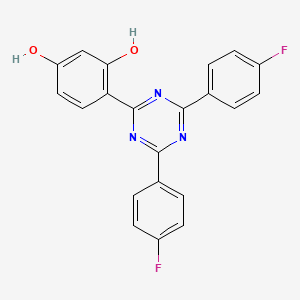 4-[4,6-Bis(4-fluorophenyl)-1,3,5-triazin-2(1H)-ylidene]-3-hydroxycyclohexa-2,5-dien-1-one