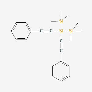 molecular formula C22H28Si3 B14228052 1,1,1,3,3,3-Hexamethyl-2,2-bis(phenylethynyl)trisilane CAS No. 825626-71-9