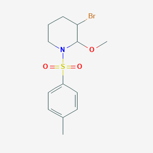 molecular formula C13H18BrNO3S B14228092 3-Bromo-2-methoxy-1-(4-methylbenzene-1-sulfonyl)piperidine CAS No. 827575-52-0