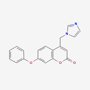 2H-1-Benzopyran-2-one, 4-(1H-imidazol-1-ylmethyl)-7-phenoxy-