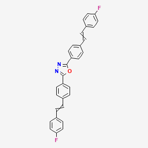 molecular formula C30H20F2N2O B14228163 2,5-Bis{4-[2-(4-fluorophenyl)ethenyl]phenyl}-1,3,4-oxadiazole CAS No. 827340-19-2