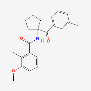 molecular formula C22H25NO3 B14228196 Benzamide, 3-methoxy-2-methyl-N-[1-(3-methylbenzoyl)cyclopentyl]- CAS No. 551963-73-6