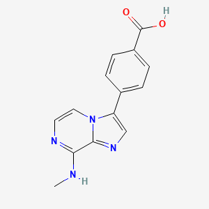 molecular formula C14H12N4O2 B14228227 Benzoic acid, 4-[8-(methylamino)imidazo[1,2-a]pyrazin-3-yl]- CAS No. 787590-91-4