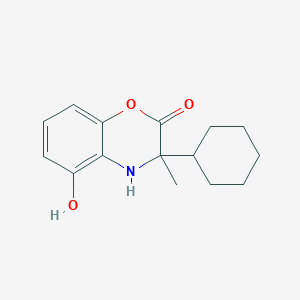 molecular formula C15H19NO3 B14228320 2H-1,4-Benzoxazin-2-one, 3-cyclohexyl-3,4-dihydro-5-hydroxy-3-methyl- CAS No. 828246-31-7