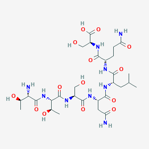 molecular formula C29H51N9O14 B14228329 L-Threonyl-L-threonyl-L-seryl-L-asparaginyl-L-leucyl-L-glutaminyl-L-serine CAS No. 632331-55-6