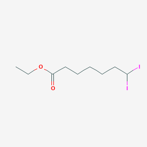 molecular formula C9H16I2O2 B14228355 Ethyl 7,7-diiodoheptanoate CAS No. 823180-27-4