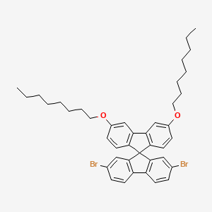 molecular formula C41H46Br2O2 B14228384 2,7-Dibromo-3',6'-bis(octyloxy)-9,9'-spirobi[fluorene] CAS No. 500761-26-2