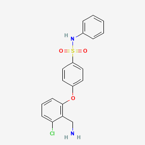 molecular formula C19H17ClN2O3S B14228447 Benzenesulfonamide, 4-[2-(aminomethyl)-3-chlorophenoxy]-N-phenyl- CAS No. 823780-83-2