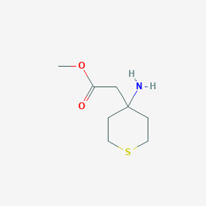 molecular formula C8H15NO2S B1422846 methyl (4-aminotetrahydro-2H-thiopyran-4-yl)acetate CAS No. 742048-28-8