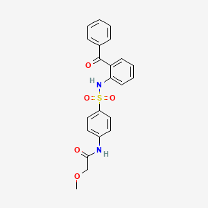 molecular formula C22H20N2O5S B14228487 N-{4-[(2-Benzoylphenyl)sulfamoyl]phenyl}-2-methoxyacetamide CAS No. 827577-51-5