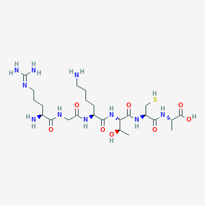 molecular formula C24H46N10O8S B14228509 N~5~-(Diaminomethylidene)-L-ornithylglycyl-L-lysyl-L-threonyl-L-cysteinyl-L-alanine CAS No. 500764-04-5