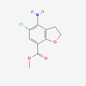 molecular formula C10H10ClNO3 B1422852 Methyl 4-amino-5-chloro-2,3-dihydrobenzofuran-7-carboxylate CAS No. 182808-04-4