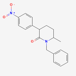 molecular formula C19H20N2O3 B14228536 1-Benzyl-6-methyl-3-(4-nitrophenyl)piperidin-2-one CAS No. 823785-95-1