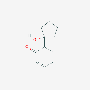 molecular formula C11H16O2 B14228595 2-Cyclohexen-1-one, 6-(1-hydroxycyclopentyl)- CAS No. 824975-83-9