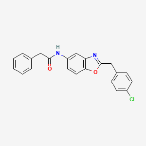 N-[2-[(4-chlorophenyl)methyl]-1,3-benzoxazol-5-yl]-2-phenylacetamide