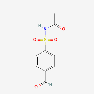 molecular formula C9H9NO4S B14228615 Acetamide, N-[(4-formylphenyl)sulfonyl]- 