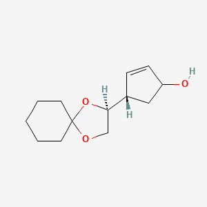 molecular formula C13H20O3 B14228627 (4S)-4-(1,4-Dioxaspiro[4.5]decan-2-yl)cyclopent-2-en-1-ol CAS No. 763105-46-0