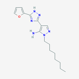 molecular formula C17H24N6O B14228654 4-[5-(Furan-2-yl)-1H-1,2,4-triazol-3-yl]-1-octyl-1H-pyrazol-5-amine CAS No. 827629-57-2