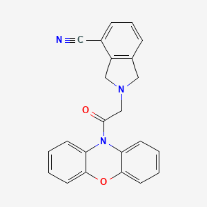 molecular formula C23H17N3O2 B14228721 2-[2-Oxo-2-(10H-phenoxazin-10-YL)ethyl]-2,3-dihydro-1H-isoindole-4-carbonitrile CAS No. 827309-86-4