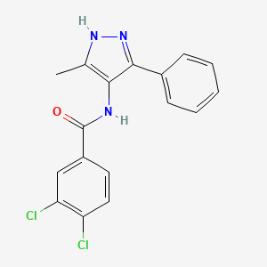 3,4-dichloro-N-(5-methyl-3-phenyl-1H-pyrazol-4-yl)benzamide