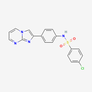 4-chloro-N-(4-(imidazo[1,2-a]pyrimidin-2-yl)phenyl)benzenesulfonamide