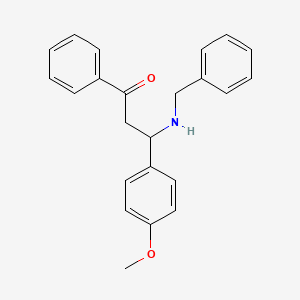 1-Propanone, 3-(4-methoxyphenyl)-1-phenyl-3-[(phenylmethyl)amino]-