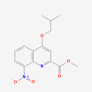 2-Quinolinecarboxylic acid, 4-(2-methylpropoxy)-8-nitro-, methyl ester