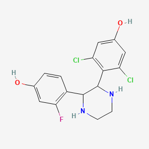 3,5-Dichloro-4-[3-(2-fluoro-4-hydroxyphenyl)piperazin-2-yl]phenol