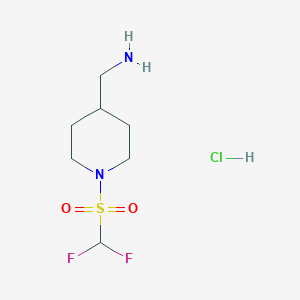 molecular formula C7H15ClF2N2O2S B1422883 (1-二氟甲磺酰哌啶-4-基)甲胺盐酸盐 CAS No. 1311317-54-0