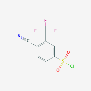 molecular formula C8H3ClF3NO2S B1422886 4-Cyano-3-(trifluoromethyl)benzene-1-sulfonyl chloride CAS No. 942199-59-9